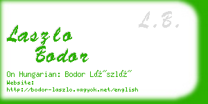 laszlo bodor business card